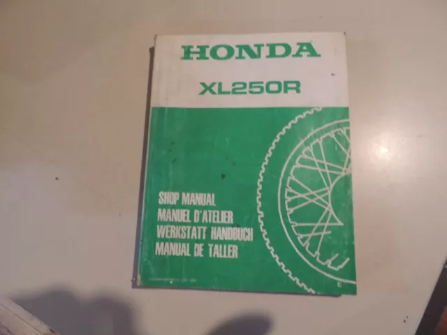 Werkstatthandbuch Shop manual de taller manuel d`atelier HONDA XL 250 R 1984