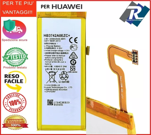 BATTERIA HUAWEI HB3742A0EZC+  per P8 Lite SMART TAG-L01 sostituisce originale