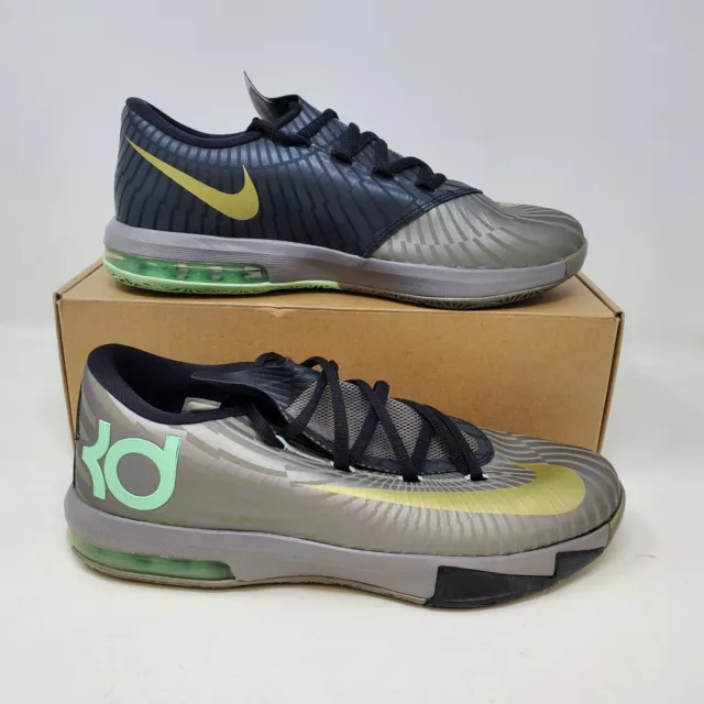 Youth Nike KD VI Basketball Shoe / Pewter Gold Black / 599477 003 / Size 6Y