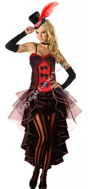 Burlesque Moulin Rouge Showgirl Dancer Fancy Dress Can Can Girl Costume Dress