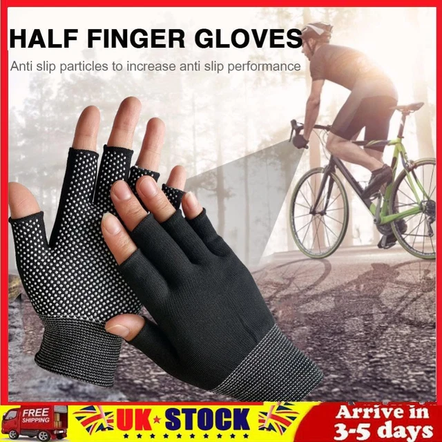 Fingerless Outdoor Bicycle Anti-skid Half Finger Fishing Gloves (Black)