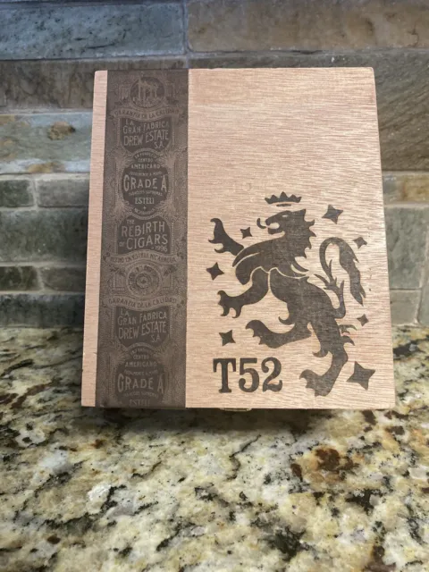 Liga Privada | T52 Short Panatela Wood Cigar Box Empty - 5.75x4.75x3.5”