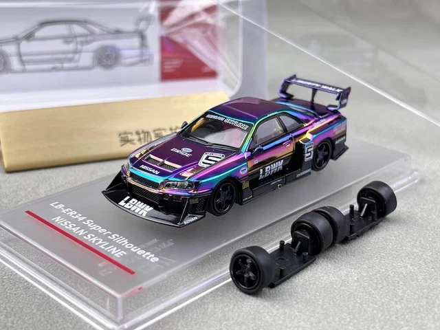AU CM 1:64 JDM LBWK Skyline GTR ER34 #5 Racing Sports Model Diecast ...