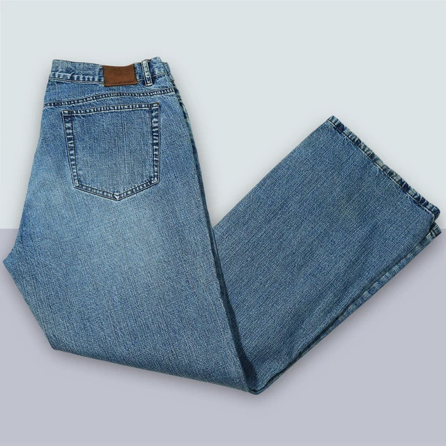 Jeans da donna blu lavaggio pietra DKNY Donna Karan New York stivali taglia 14