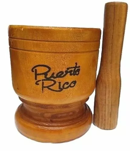 Large Puerto Rico Wood Mortar & Pestle Pylon Pilon Madera - Boricua Rican (Big)