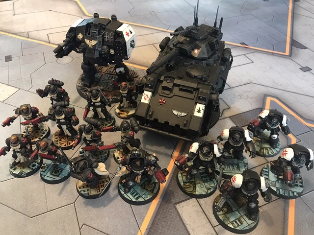 WARHAMMER 40K PAINTED Army Space Marines Black Templars £216.00 ...
