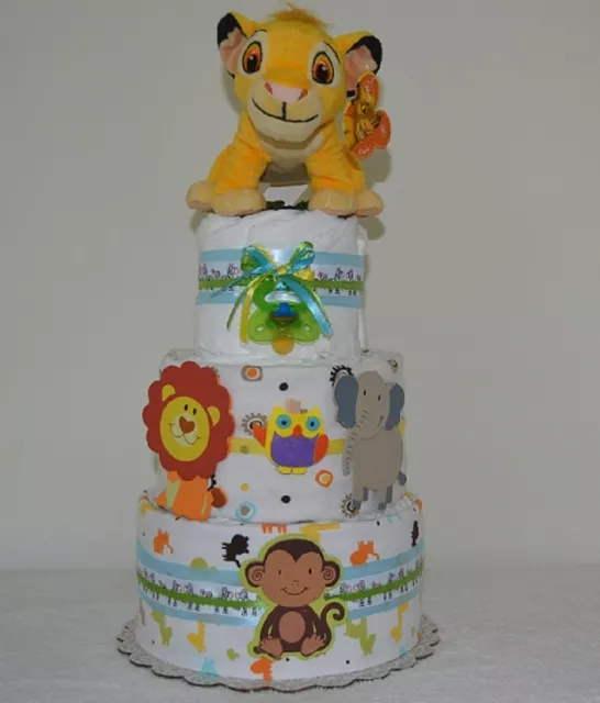 Simba Diaper Cake, Safari Diaper Cake, Jungle Diaper Cake, Lion Diaper Cake