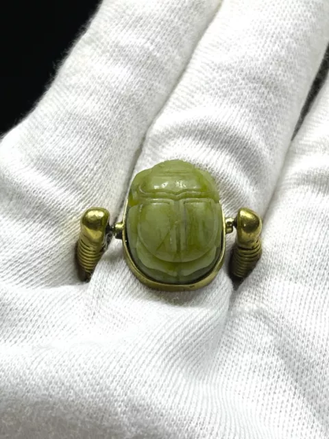 Precioso Anillo Escarabajo Antiguo Egipcio con los Hermosos Detalles 3