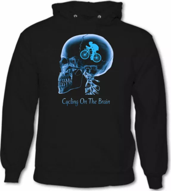 Cycling on The Brain Mens Funny Hoodie Bike Cycling Bicycle Mountain Road BMX