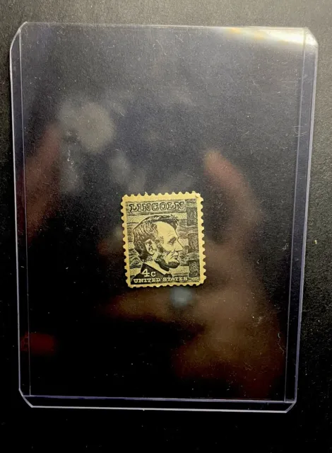 Vintage Black & White Abraham Lincoln US 4 Cents  Postage Stamp 4c 2