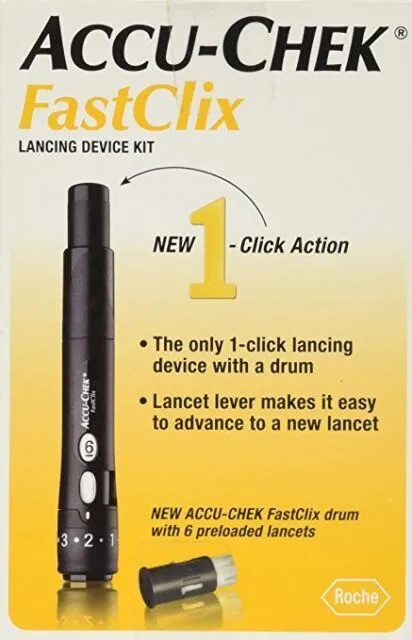 Kit de dispositivo de lanzamiento Accu-Chek FastClix con prueba de glucosa en sangre de tambor 1 unidad