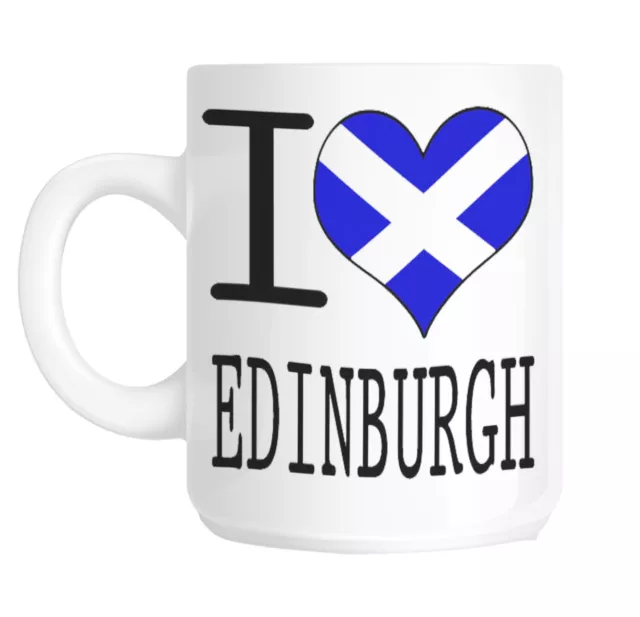 I Love Heart Edinburgh Scotland Flag Gift Mug