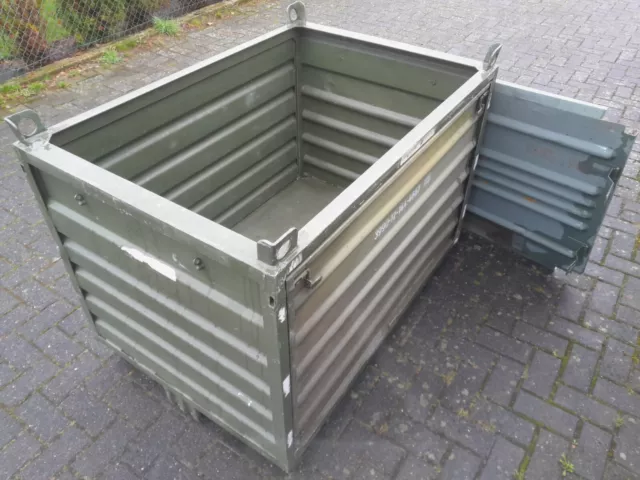 Boxpalette TOP Zustand m. Deckel Palettenbox Stapelbox Box Bw Bundeswehr BUND 2