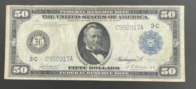 1914 $50 Federal Reserve Note - Philadelphia 1914 $50 Federal Reserve Note - Philadelphia
