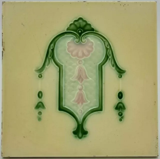 Antique Fireplace Tile Minton Hollins & Co Moulded Majolica c1900 AE3 Antique Fireplace Tile Minton Hollins & Co Moulded Majolica c1900 AE3