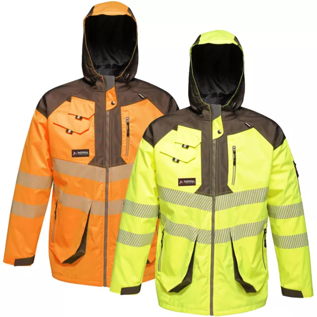 Regatta Professional Mens Hi Vis Waterproof Bomber Jacket (Orange)