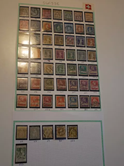 Suisse Lot 55 Timbres Obliteres Tres Anciens. Bonne Valeur