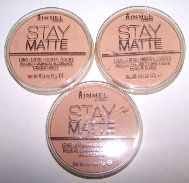 Rimmel - Stay Matte - lot de 3 Poudre Matifiante 008 Cashmere