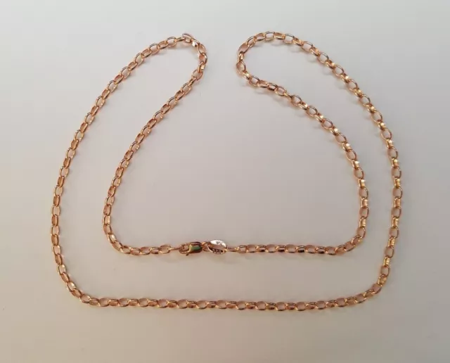 Genuine Authentic Solid 9ct 9k Rose Pink Gold Oval Belcher Ladies Necklace Chain