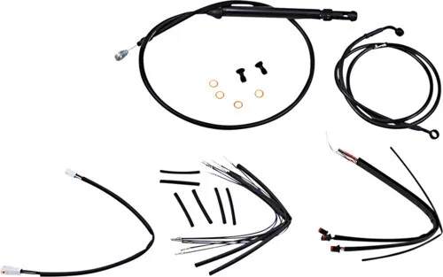 14" Ape Hanger Cable Kit Non-ABS Black Burly Brand B30-1246