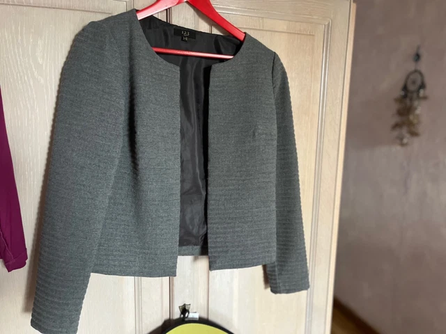 Veste Grise Femme Taille 38 - Marque Enzo Mani - Doublée - Occasion Très Bon état