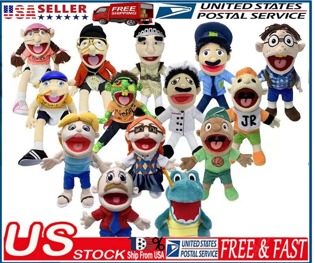 JEFFY HAND PUPPET Cartoon Plush Toy Stuffed Doll Soft Figurine Kids