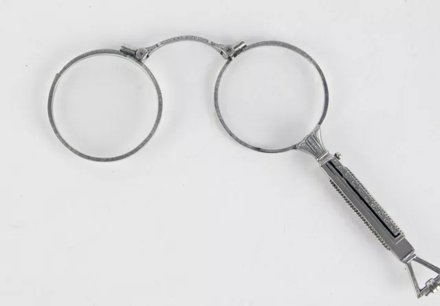 antike Lorgnette Ein-Stiel Brille Monokel Lorgnon Klappbrille