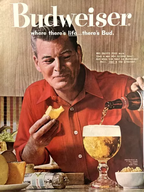 Budweiser - Where There's Life...There's Bud 1961 Vintage LIFE Print Ad Brewing