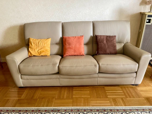 Ensemble Roche Bobois Cuir Pleine Fleur – Canapés 3 et 2 Places