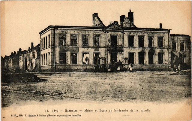 CPA AK Militaire BAZEILLES - Mairie et École (361893)