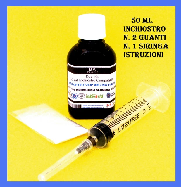 Inchiostro Ricarica Cartucce Stampanti Canon Pixma Mx495 Pg 545 Nero 50 Ml