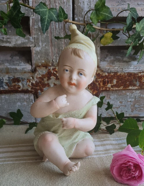 Ancien Bébé Biscuit Porcelaine – Heubach Gebruder – Poupée Piano