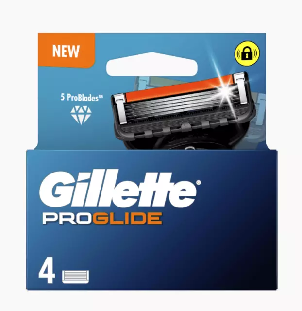 Pack 4 Lames GILLETTE Proglide Recharge de Rasoir Fusion 5 Gilette 100% ORIGINAL