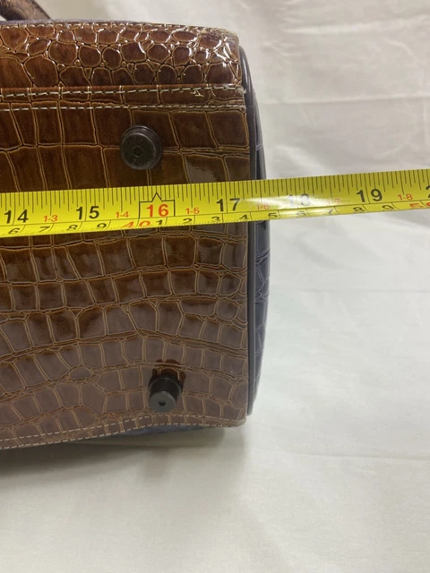 Samantha Brown Travel Bag Weekend Purple Carry On Croc Embossed 8