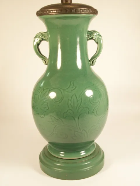 Longquan Style Celadon Glazed Ceramic Lamp - Japan - Late 20th Century 3