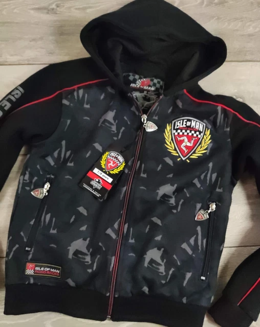 Felpa Con Cappuccio Uomo Isle Of Man TT – Per Veri Appassionati Di Moto! Comoda, Con Tascone, Look Casual.