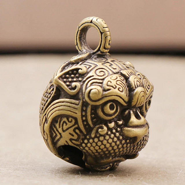 Brass Bell Pendant Keychain Chinese Style Animal Bell Necklace Pendant Jewelr W1