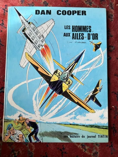 album bd Dan Cooper les hommes aux ailes d'or  EO 1970.lombard .coin haut abîmé 