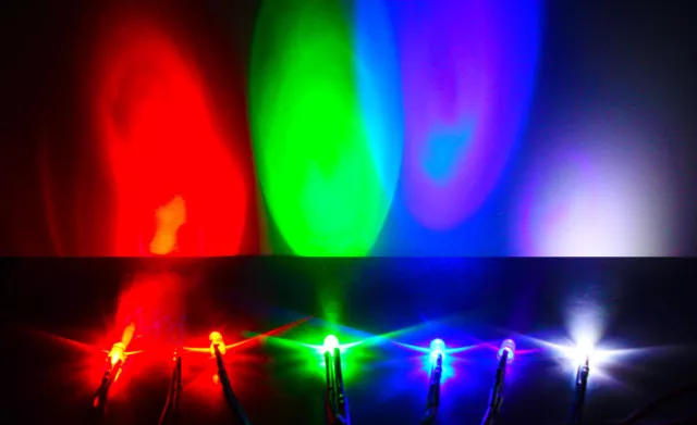10pcs 5mm LED 9-12V Pre Wired White Red Blue Green UV Light Emitting Diode Lamp