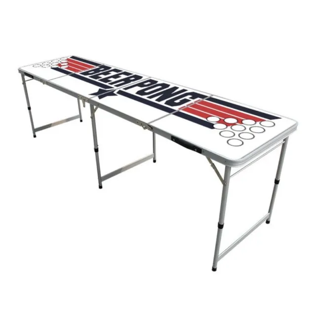 Beer Pong Table Fully Portable Party Drinking Game Lightweight Pop Up Tables 8FT