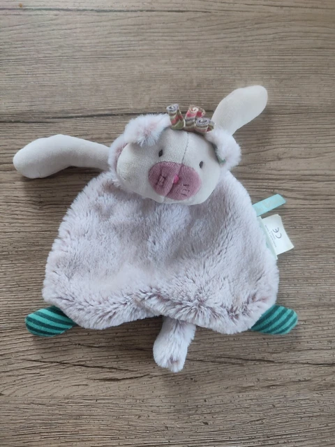 Doudou Plat Chat Chacha Moulin Roty Les Pachats Gris vert comme neuf