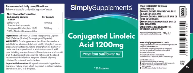 Acide Linoléique Conjugué 1200mg - 120 Gélules - SimplySupplements 2