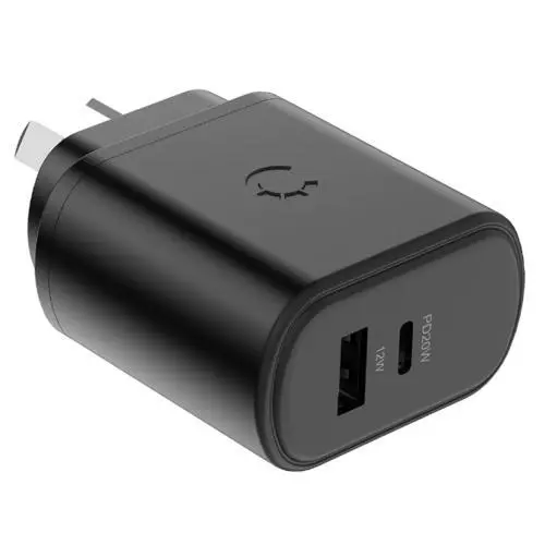 Cygnett CY3615POFLW 32W USB-C PD Dual Port Wall Charger AU - Black [CY3615POFLW]