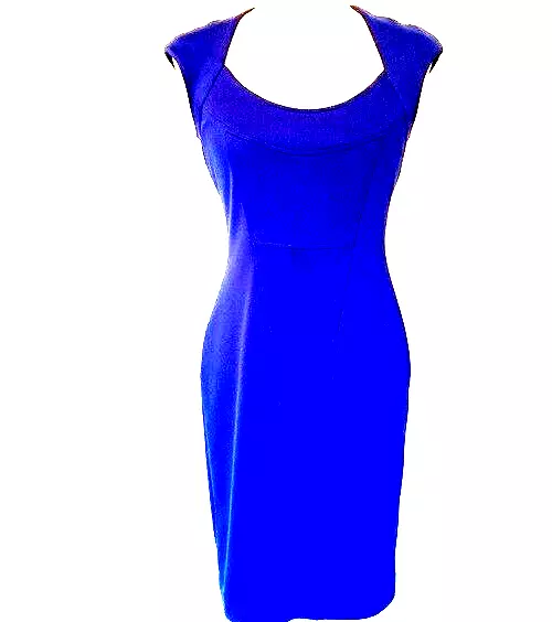 Maggy London Womens dress royal Blue cap Sleeve open Back Sheath Size 6 bodycon