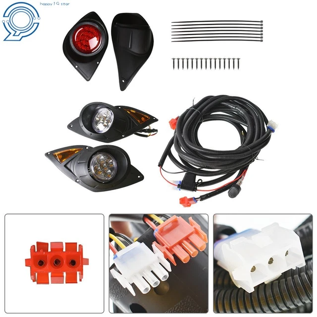 12 V LED Headlight and Tail Lights Kit Set For Golf Cart Yamaha Drive