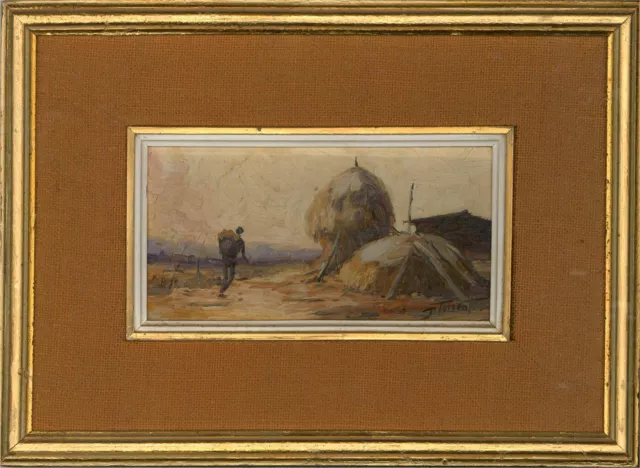 D. Torrent - Signed Mid 20th Century Oil, A Hard Days Work