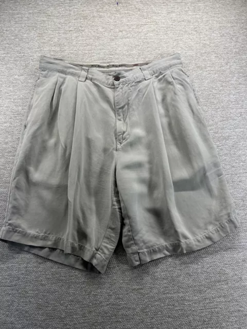 TOMMY BAHAMA PLEATED relax shorts, biege 100 % Silk Size 33 $15.00 ...