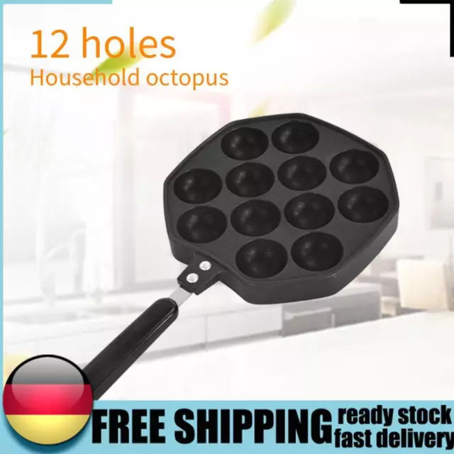 12 Holes DIY Takoyaki Pan Octopus Balls Baking Maker Grill Mold Burning Plates D