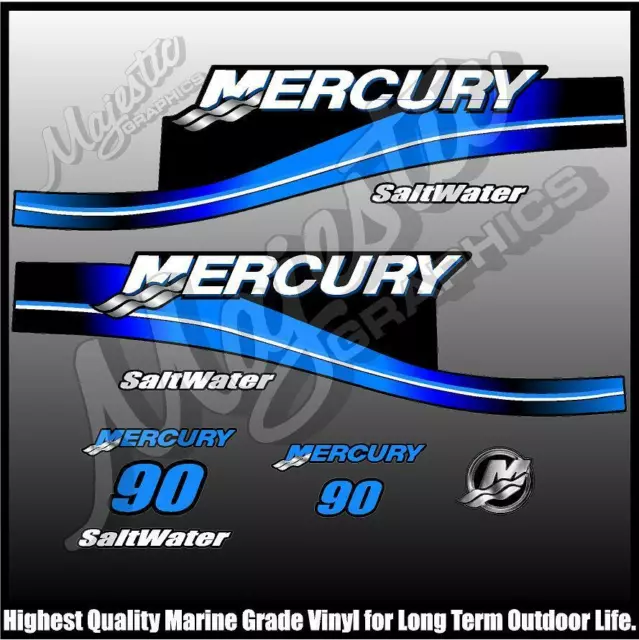 MERCURY 90hp - SALTWATER - DECAL SET - OUTBOARD DECALS