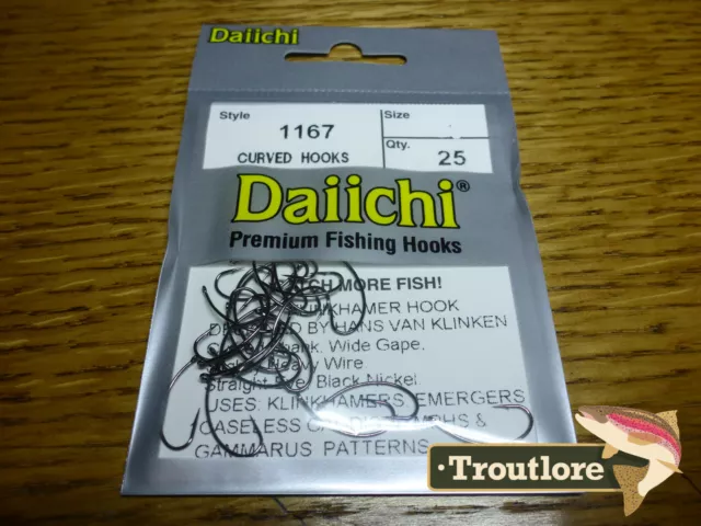 25 x DAIICHI 1167 #10 KLINKHAMER HOOKS for EMERGERS & DRY FLIES NEW FLY TYING